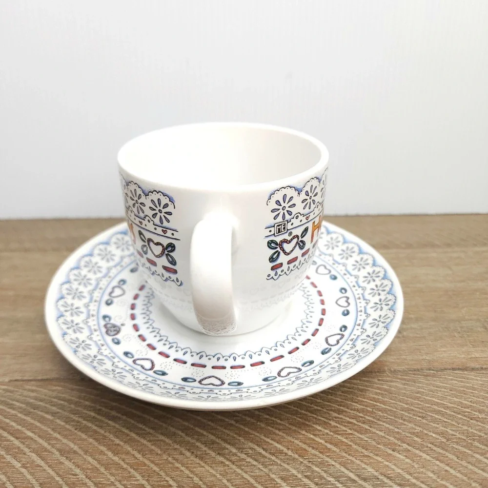 Mary Engelbreit Andrews McMeel Time For Tea Home is Where the Heart Cup & Saucer